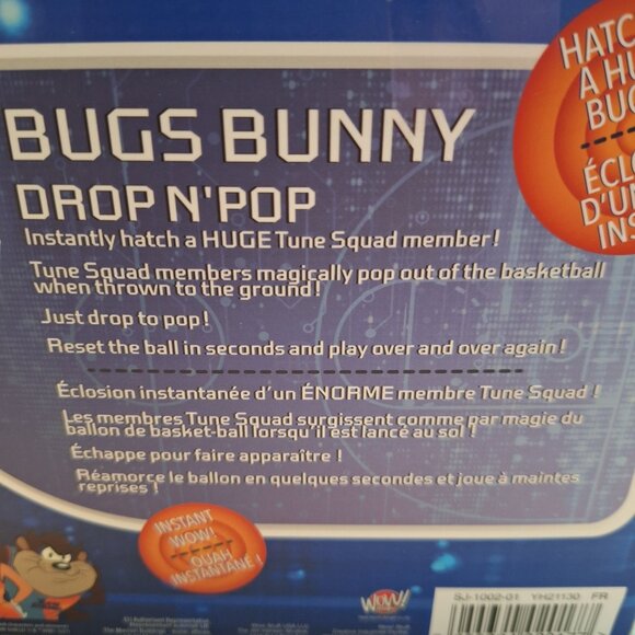 Space Jam A New Legacy: Bugs Bunny Plush Drop 'n Pop‎ Basketball Kids Toy - Picture 7 of 12